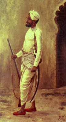 Raja Ravi Varma Rajaputra soldier china oil painting image